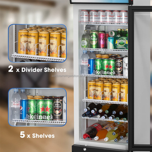 Réfrigérateur vertical de vitrine de supermarché avec portes en verre, refroidissement par ventilateur, 380L, commande numérique - Product Image 4