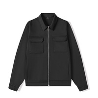 Automne hiver hommes Jersey veste fermeture éclair couleur Pure velours côtelé veste Nylon Polyester Vintage vol Bomber veste pour hommes