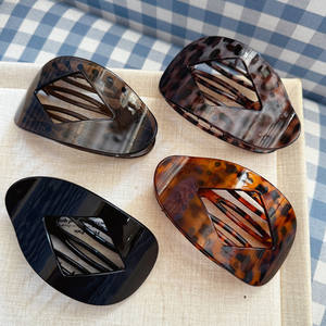 Pinza de Pelo Ovalada Plana para Mujer, Accesorio para el Cabello Antideslizante con Agarre Fuerte para Fiestas y Uso Diario - Product Image 1