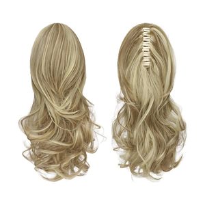 Extension de queue de cheval pré-collée de 13 pouces, longue et bouclée, avec pince à cheveux, aspect naturel, postiche synthétique pour femme, couleur claire - Product Image 2