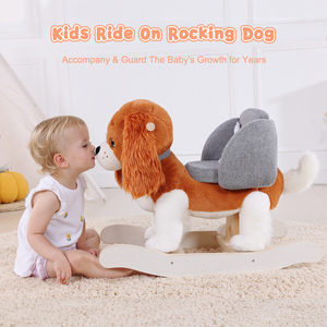 <span class=keywords><strong>Cheval</strong></span> à bascule en bois pour enfants, adorable chiot brun senior de race King Charles Spaniel, tendance sur TikTok - Product Image 4