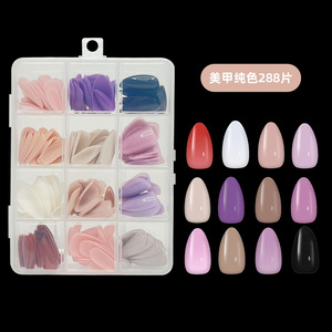 Uñas Postizas de Almendra Estilo Stiletto Coffin, Cobertura Completa, para Manicura Profesional y Arte de Uñas - Product Image 4