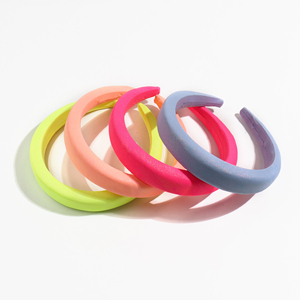 Designer Bright Green Neon Hairband <strong>Hot</strong> <strong>Pink</strong> Padded <strong>Headband</strong> for Women - Product Image 2