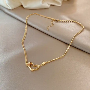 Doppio cuore sogno zircone stella luna ciondolo oro moda intera vendita all'ingrosso in acciaio inox collana collana di gioielli collane - Product Image 3