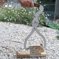 Pince à bois Kawagebo Kamp (KK) L 436 X L 156 X H 24 mm avec griffe de levage pour camping et foyer