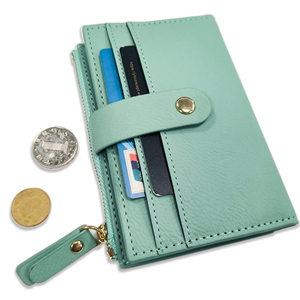 Женский роскошный мини-кошелек из кожи с RFID-защитой, брелоком, держателем для карт, на молнии, короткие модели, подкладка из полиэстера - Product Image 3