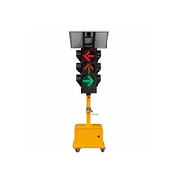 Feu de signalisation solaire mobile en acier galvanisé de 200 mm à 3 unités avec lentille en verre