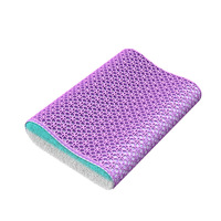 Oreiller cervical en mousse à mémoire de forme personnalisé OEM, respirant, orthopédique, soutien du cou, forme extraterrestre, tricoté, vente en gros d'usine, MOQ 50