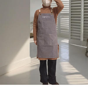 Di alta qualità in tela riutilizzabile bavaglino resistente alle macchie da cucina <span class=keywords><strong>per</strong></span> Nail Art latte tè parrucchiere Logo ricamato - Product Image 2