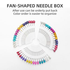 Venta al por mayor de plástico simple ventilador portátil registro Pin DIY punto de cruz Ropa Decoración fija chincheta flores ramo aguja - Product Image 4