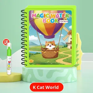 <span class=keywords><strong>Libro</strong></span> de Pintura de Acuarelas para Niños, Encuadernado en Espiral, Papel Mágico Reutilizable, Juego de Colorear para Niños y Niñas, Multicolor - Product Image 6