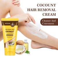 Crème dépilatoire à l'huile de coco pour les aisselles, les jambes et les bras, crème dépilatoire hydratante, nourrissante et douce