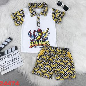Popolare Pigiama per Bambini in Morbido Bambù a Due Pezzi, Perfetto per Dormire a Casa, <span class=keywords><strong>Abbigliamento</strong></span> Colorato per Bambini con Stampe di Scimmie - Product Image 5