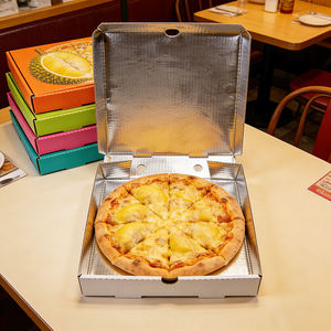 Caja de Pizza Cuadrada Aislada Reutilizable de Grado Alimenticio con Revestimiento de Papel de Aluminio, Laminación Mate, Recubrimiento UV, Empaque Personalizado de Alta Calidad - Product Image 3