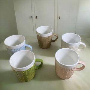 Mug en céramique à motif de fil de laine, 320 ml, résistant aux hautes températures, tasse à café pour les fêtes - Product Image 4