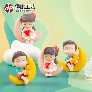 โมเดลคู่รักเด็กชายเด็กหญิง วัสดุ PVC ตัวการ์ตูนตกแต่งโต๊ะทำงาน ตกแต่งห้องนอน ของตกแต่งวันวาเลนไทน์ - Product Image 3
