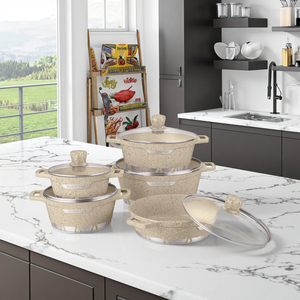 Bán buôn trực tiếp từ nhà sản xuất, bộ dụng cụ nấu ăn 10 món thiết kế hiện đại, thân thiện với môi trường, nồi súp, nồi đất, dụng cụ nấu ăn, bán chạy - Product Image 4