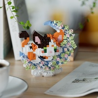 Lot de 516 blocs de construction en plastique Calico Cat, mignon chat porte-bonheur, fleur, lune, briques DIY, jouet éducatif, cadeau pour enfants, décoration de la maison
