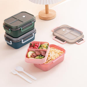 Boîte à lunch bento carrée B03 à double couche grande capacité, écologique, pour la conservation de la fraîcheur, mini conteneur mignon pour snacks et sandwichs - Product Image 2