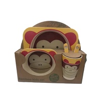 Cadeau d'anniversaire ensemble de dîner en fibre de bambou pour enfants dessin animé ours Animal vaisselle pour enfants bébé alimentation couverts plats