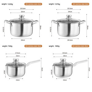 Nouvel arrivage Yuedisi : Batterie <span class=keywords><strong>de</strong></span> <span class=keywords><strong>cuisine</strong></span> en acier inoxydable 304, fond triple couche, compatible induction, ensemble <span class=keywords><strong>de</strong></span> 8 casseroles et faitouts avec couvercles <span class=keywords><strong>de</strong></span> qualité. - Product Image 6