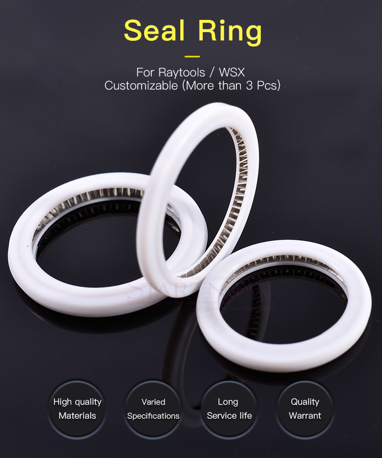 Startnow Laser Seal Ring O-ring Washer for Protective Windows Lens on Raytools AG Fiber Laser Head 1064nm BT240 BT230 PTFE White
