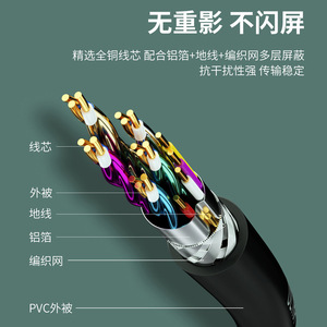Cable HDMI 2.1 8K UHD con carcasa de aluminio, chapado en oro, macho a macho, para transferencia de video y datos para TV y computadora - Product Image 4