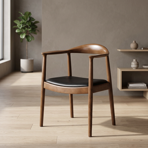 Silla de Comedor Moderna de Madera Maciza con Asiento Tapizado en Cuero PU y Patas de Madera para Comedor, Hogar u Oficina - Product Image 2