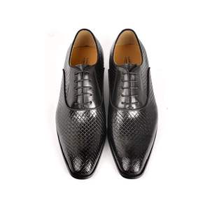 Produit le plus vendu : Chaussures habillées et décontractées italiennes pour hommes, grandes tailles, avec empeigne imprimée, style Oxford - Product Image 4