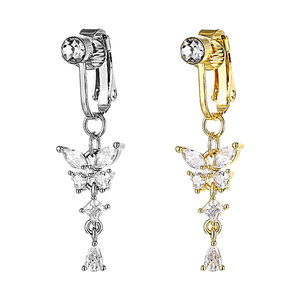 Poinçon gratuit Skinyslim Lymphacare aimant thérapie nombril bijoux cristal papillon ventre anneau nombril bouton barre balancent nombril anneau - Product Image 1
