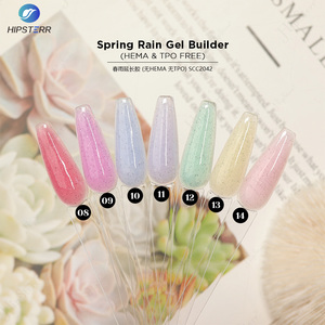 Gel Constructor de Uñas HemaTPO Free Spring Rain, Gel Constructor de Color con Purpurina, Gel Constructor Fuerte para Extensión de Uñas, Esmalte de Gel LED - Product Image 1