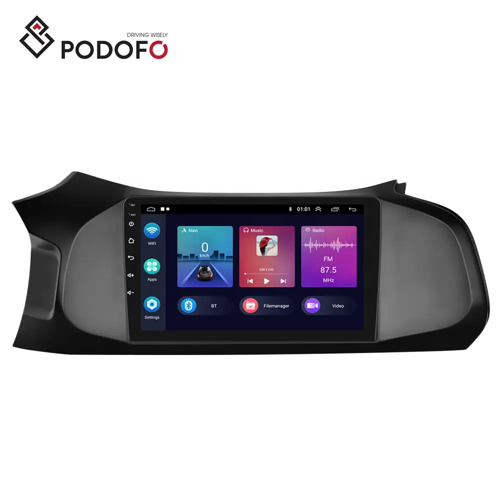 シボレーオニックス/プリズマ/スピン用Podofoカーステレオラジオ2012-2019 Carplay Android Auto GPS WiFi 9 ''Androidカーフレームフェイシア