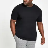 Hochwertiger Stretch stoff Mann Rundhals ausschnitt Kurzarmhemd Männer Big und Tall schwarz Muscle Fit T-Shirt