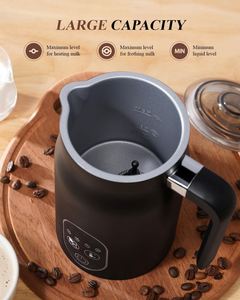 Mousseur à lait électrique, mousseur à café 4 en 1, programmable, en acier inoxydable, capacité de 600 ml, chauffe-lait automatique, écran tactile - Product Image 4