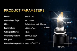 Kho báu H11/H8/H9 xe máy và tự động Led Đèn Pha bóng đèn 6000K 10000LM chuyển đổi Kit H7 H4 xe Led Đèn Pha - Product Image 5