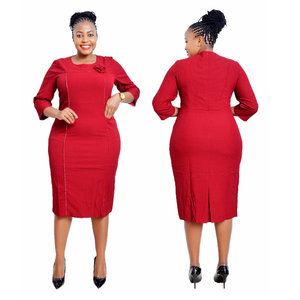 Vestidos de Oficina Tipo Lápiz para Mujer, Talla Grande, Largos hasta la Rodilla, Marca Geenlinm - Product Image 1