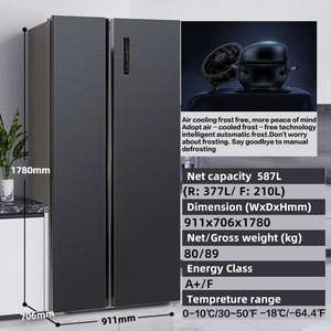 Refrigerador doméstico de lujo 587L de lado a lado, refrigerador para electrodomésticos, refrigerador sin escarcha, <span class=keywords><strong>precio</strong></span> de fábrica OEM, alta calidad, - Product Image 2