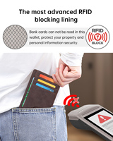 Porte-cartes de crédit en daim synthétique avec logo personnalisé, style épuré, avec de nombreux compartiments pour cartes, pochette pour cartes pour femme