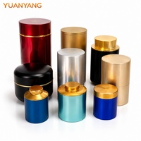Boîtes en métal rondes polies en aluminium vides de 30g, 50g, 80g, 100g avec couvercles à vis pour le stockage de matcha, café et thé en poudre