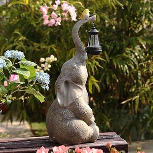 Lanterna a Forma <span class=keywords><strong>di</strong></span> Elefante in Resina Fatta a Mano, Luce Decorativa Solare per Esterni, Impermeabile per Cortile, Vialetto e Giardino - Product Image 5