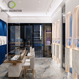 Jewelry Shop Design Light Luxury Customized Jewelry Gold Jewelry Sample Product Display Cabinet showcase Island Glass Counter - Product Image 4