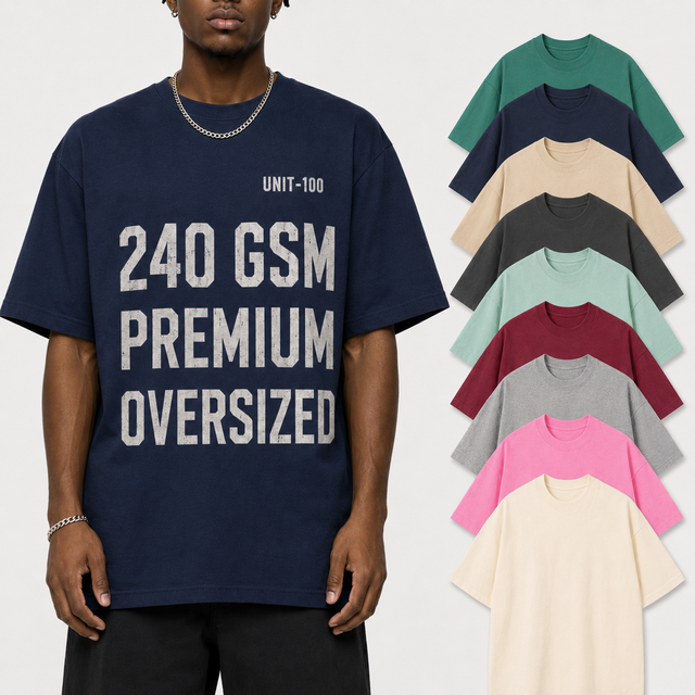 Unisex Oversized 230GSM Heavyweight 100% Cotton Knitted T-Shirt Custom Screen Print Anti-Wrinkle Vintage Casual Tops Wholesale