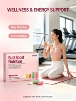 Kit de Nutrition Naturelle pour le Rehaussement des Fesses et le Remodelage des Hanches – Capsules Molles – Produits de Beauté à base de Maca, Collagène, CoQ10, Racine de Kudzu et Ashwagandha