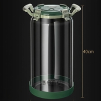 Distributeur de boissons en verre multi-tailles avec robinet, couvercle en bambou et base en bois, récipient pour café froid et eau infusée