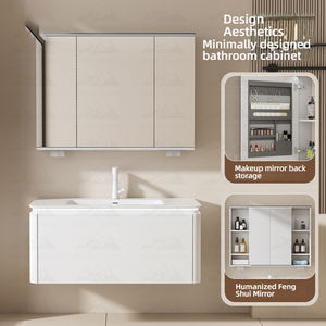 Mueble de Baño <span class=keywords><strong>Doble</strong></span> de Lujo Wayon, Gabinete de Almacenamiento Delgado para Baño, Madera Sólida, Conjunto de Muebles Modernos - Product Image 3