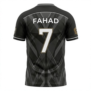 SFANA SPORTS Men's <b>Light</b> Blue Soccer Jersey V-<b>Neck</b> Short Sleeve Sublimated Geometric Print Breathable Polyester Uniform - Product Image 6