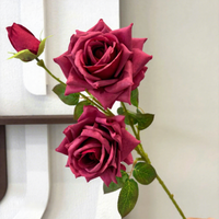 Fleurs artificielles rouge vif : Hortensia, Lys, Muguet, Pivoine, Rose, Pavot queue d'hirondelle - Accessoires de photographie, Décoration intérieure