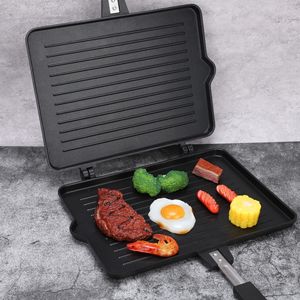 Poêle de barbecue d'extérieur la plus vendue, antiadhésive, <span class=keywords><strong>pour</strong></span> grillades de steak, avec <span class=keywords><strong>poignée</strong></span> <span class=keywords><strong>amovible</strong></span>, poêle plate domestique <span class=keywords><strong>pour</strong></span> la cuisson du pain et des toasts - Product Image 3