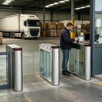Porte tournante en acier inoxydable 304, scanner de codes QR bidirectionnel, reconnaissance faciale pour supermarché, vente en gros d'usine