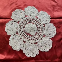 En stock – Grande applique florale vintage en dentelle, motif spirale de roses circulaire de 32 cm, pour robe de mariée et napperon